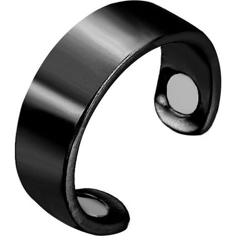 Lot de 2 anneaux magnétiques en cuivre pour le contrôle ajustable de la glycémie, avec aimants puissants, noirs (1/5)