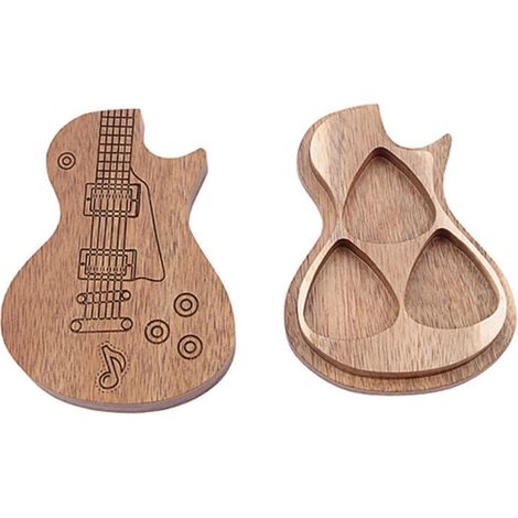 Plektrumbox aus Holz L817, Plektrumhalter für Gitarristen Kreatives Design, für Konzerte und musikalische Abende, Geschenkidee für Musiker (1/5)