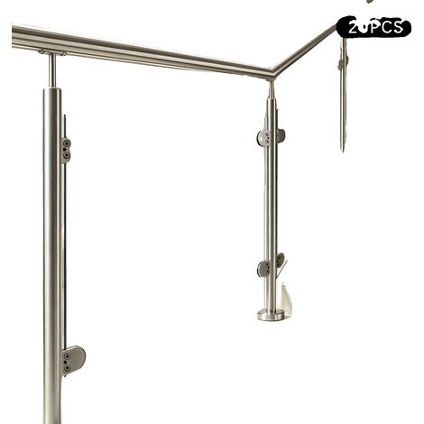 Pince à Verre, Acier Inoxydable 304, Compatibilité 8-10 mm, Installation Sans Perçage, 20 Pièces, Design Durable (1/5)