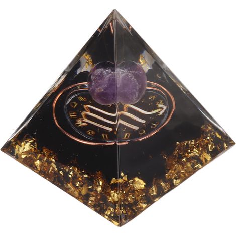Pyramide Orgonite 5cm pour Énergie Positive, Cristal de Guérison, Méditation, Chakras, Zodiaque Scorpion, Générateur d'Énergie (1/5)