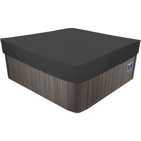 Quadratische Garten-Whirlpoolabdeckung, wasserdichte Poolabdeckung aus 210D Oxford-Gewebe – Schutzabdeckung – wasserdicht, staubdicht, UV-beständig – Schwarz, 210 x 210 x 30 cm (1/5)