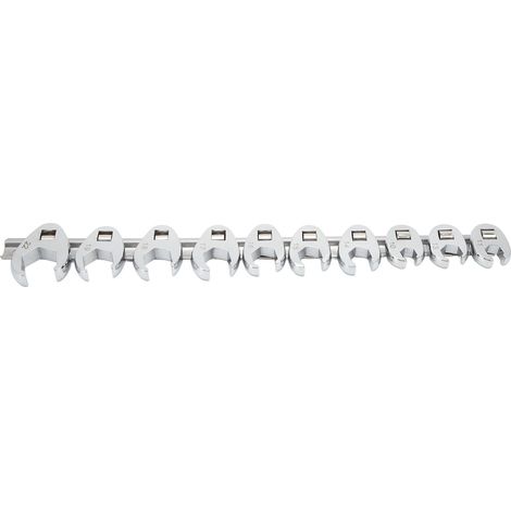Jeu de 10 clés à fourche métriques 10-22mm pour cliquet 3/8 pouce, clés écrous en acier. (1/5)