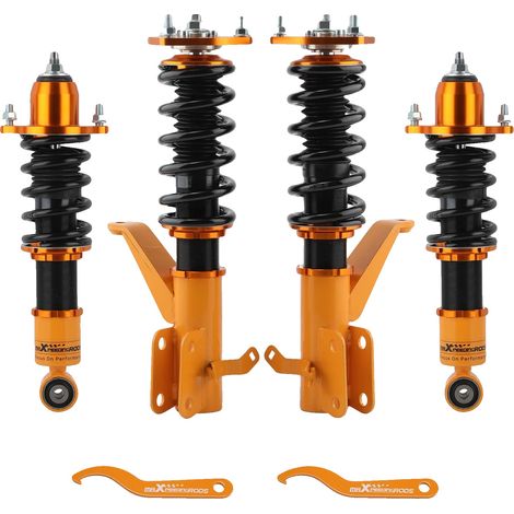 Kit de amortiguadores de resorte ajustables, altura de conducción ajustable de 1 a 3 pulgadas, sistema de doble tubo, compatible con sedanes compactos 2001-2005, acero de alta resistencia, construcció (1/5)