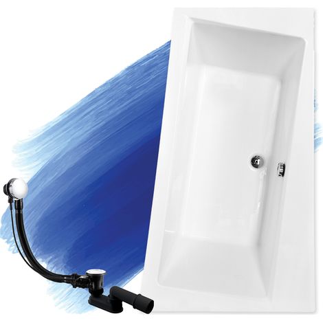 Baignoire Bain d'angle 170x110 Droite, Siphon de bain et pieds (support) - Set 3en1 - Fabriqué en UE - BADLAND INFINITY
