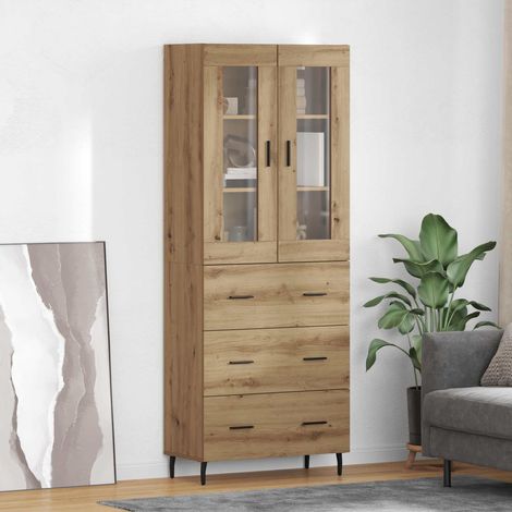 Highboard mit Schubladen 2 pcs Artisan-Eiche Holzwerkstoff