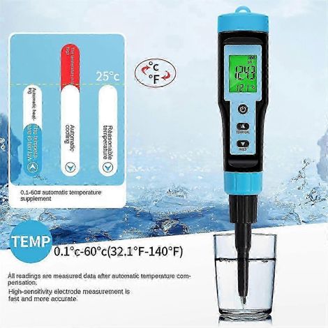 pH-mètre alimentaire haute précision : plage de pH 0,00-14,00, capteur de pH et de température, analyseur d'acidité pour la viande, les conserves, le fromage, la pâte et l'eau. (1/5)
