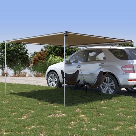 Auvent pour Camping-Car et Caravane Abri Soleil et UV en Aluminium Beige 3x3x2,15 m - PANGIVO (1/5)