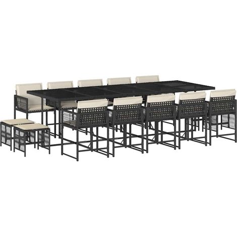 Maison Exclusive - Set comedor de jardín con cojines 15 pzas ratá (1/5)