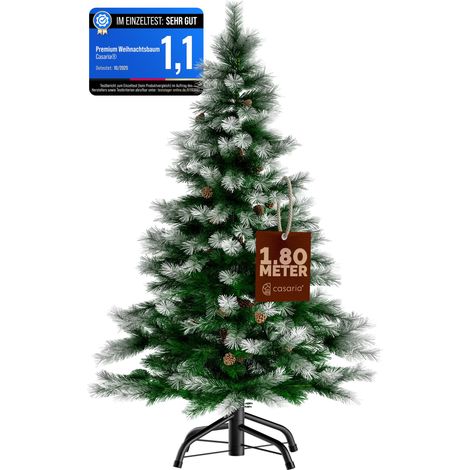 CASARIA® Weihnachtsbaum künstlich 140 150 180 240 cm dichte Spitzen schneller Aufbau Metallständer wie echt schwer entflammbar Tannenbaum Schnee 180cm