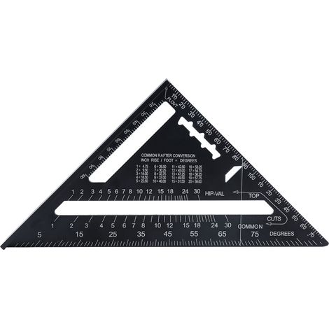 Équerre triangulaire de 18 cm (7 pouces) en aluminium, outil de mesure portable pour le travail du bois et le bricolage (1/5)