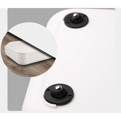 Roulettes auto-adhésives, mini roues pivotantes, roues pivotantes silencieuses à 360 degrés en acier inoxydable pour divers meubles, perles en nylon, bacs de rangement noirs au fond de la poubelle 8 p (1/2)