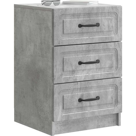 Maison Exclusive - Nachttisch Betongrau 43 x 41 x 63,5 cm Holzwer