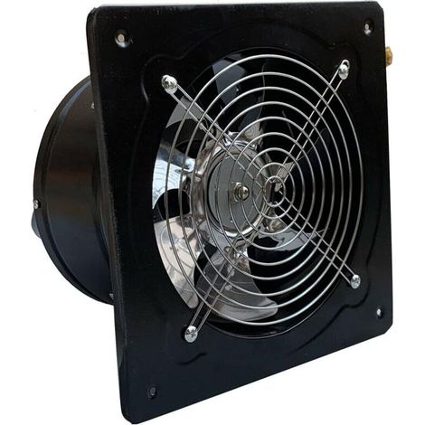 Ventilateur axial 80W 8", débit 1250 m³/h, extraction air cuisine industrielle, robuste métal, 200mm (1/5)