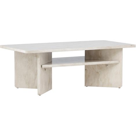 Table Basse Effet Marbre "Alesund" 120cm Beige (1/5)