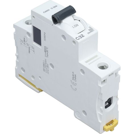 Modularer Leistungsschalter 1P 32A 230V/400V, C32-Kurve, DIN-Schienenmontage, Niederspannungsschutz, kompakter automatischer Schalter. (1/5)