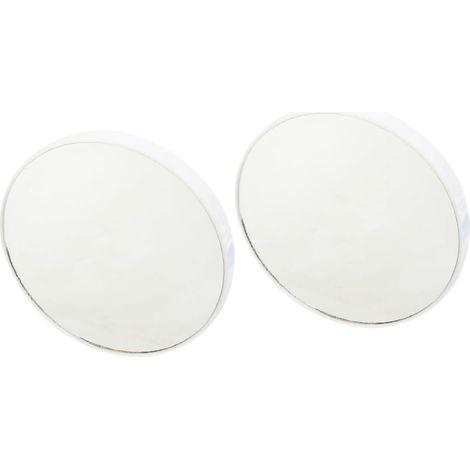 2 Stück Runde Kosmetikspiegel mit Saugnapf aus Kunststoff Tragbarer Vergrößerungs Make Up Spiegel Ø 8,8cm für Reisen und Badezimmer (1/5)