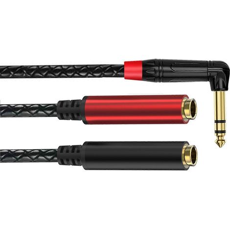 Adaptateur répartiteur stéréo en Y, connecteur mâle stéréo 6,35 mm vers femelle 6,35 mm, multicolore (1/5)