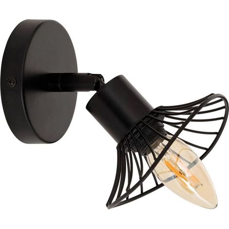 Applique murale orientable Adelia métal 17cm noire (1/3)