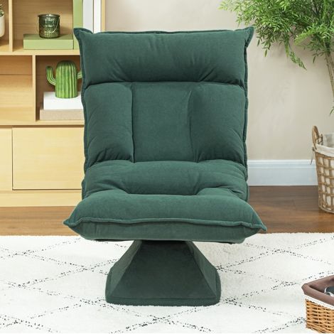 Fauteuil de sol 66x62x95 cm en polyester vert, gain de place pour salon, FloraGrace (1/5)