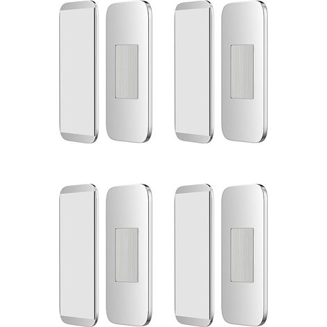 Lot de 4 attaches magnétiques ultra-minces pour portes de placard - Argent - Lot de 4 attaches magnétiques ultra-minces pour portes de placard - Argent (1/5)