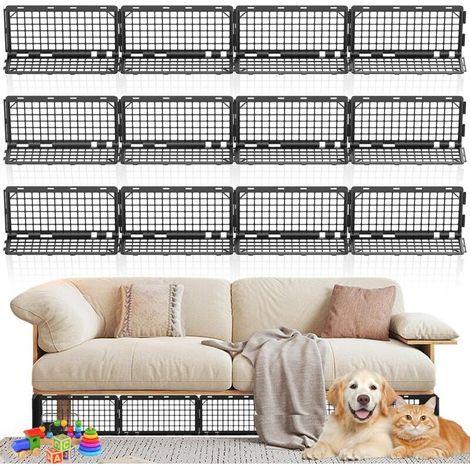 Barrière anti-animaux sous meubles réglable – Bloqueur pour canapé et lit avec 30 attaches, empêche chats et chiens de se cacher (1/5)