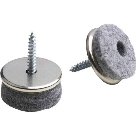 Meister, Feltrini per parquet con vite, 16-pz., finitura al nickel, 644356, 24 mm