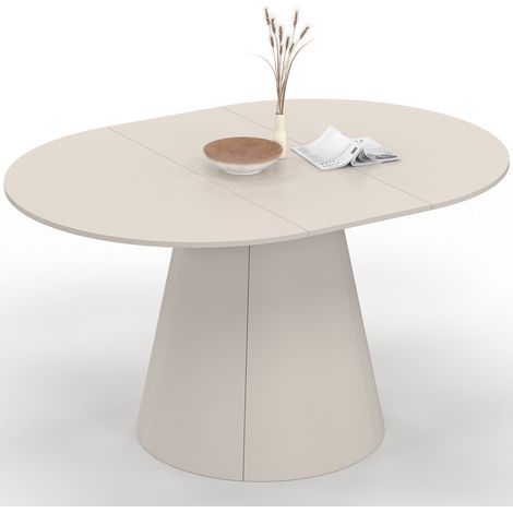ANGELE Tavolo da pranzo rotondo allungabile a 6 posti, legno beige 110-150 cm