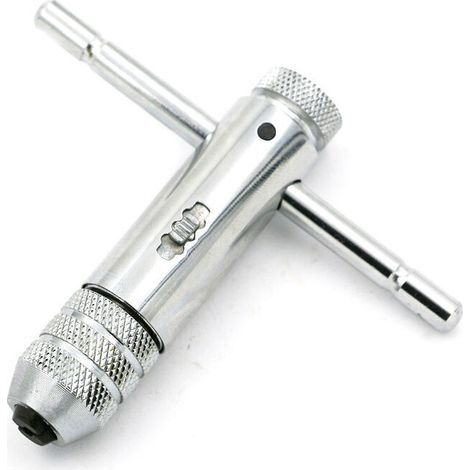 Taraud Réglable Rochet Robinet Clé T-Poignée M5-M12Capacité Robinet Fraise Clé à Cliquet Taraudage 120mm Corps (1/5)