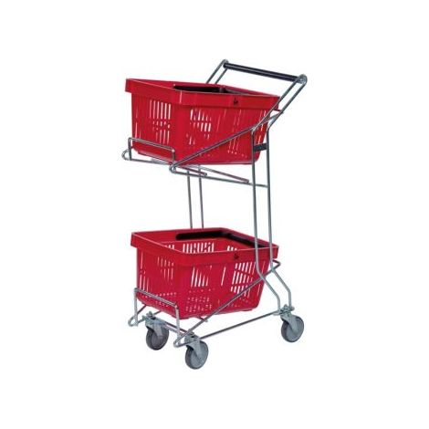 Kongamek Sammelwagen mit 2 Böden als Zubehör für Einkaufskörbe 480x330mm (1/3)