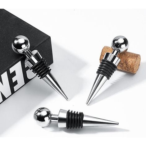 bouchon De Vin 3 Pices Bouchon Champagne En Acier Inoxyable Bouchon De Vin Rouge Scell Champagne Stopper Bouchon Pour Bouteille De Vin Cava Prose (1/5)