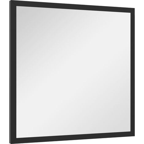 Quadratischer Wandspiegel 50x50cm, schwarzer Holzrahmen, perfekt für Badezimmer, Wohnzimmer oder Schlafzimmer (1/5)