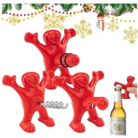 3 Pièces Tire Bouchon Cadeau Homme Femme, Ouvre-Bouteille Ensemble Bouchon de Vin, Bouchon Bouteille Vin, Tire Bouchon TIRE-BOUCHON (1/4)