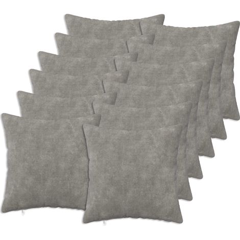 Kissenbezug 12 pcs HEERLEN Hellgrau 50 x 50 cm vidaXL (1/5)