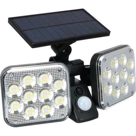 Solarleuchte mit 120 LEDs, PIR-Bewegungsmelder, 3 verschiedene Lichtmodi, IP65-Wasserschutz, integrierter 1500-mAh-Akku für Terrasse, Garten (1/5)