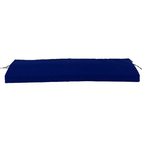 Coussin de banc extérieur imperméable mobilier terrasse jardin canapé banquette divan balançoire avec sangles housse amovible bleu marine 120x42x8 cm polyester mousse 1 pièce (1/5)
