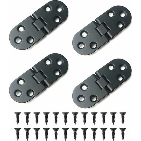 royaluxe- Charnière à rabat, charnière rabattable pliante en alliage de zinc noir charnière à rabat de porte charnière à rabat pour accessoire de matériel d'armoire, (3.1 1.2 0.1in)(4Pcs,le noir) (1/5)