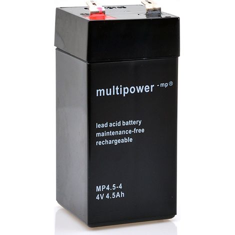 Multipower - Batterie plomb AGM MP4.5-4 4V 4.5Ah F6.35