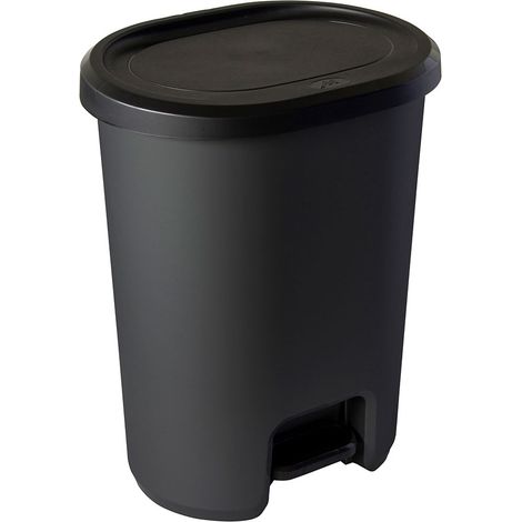 MONDEX 27l Eimer mit „Lynea Greenloop“ Pedal 38x30x48cm aus anthrazitgrauem, recycelbarem Material