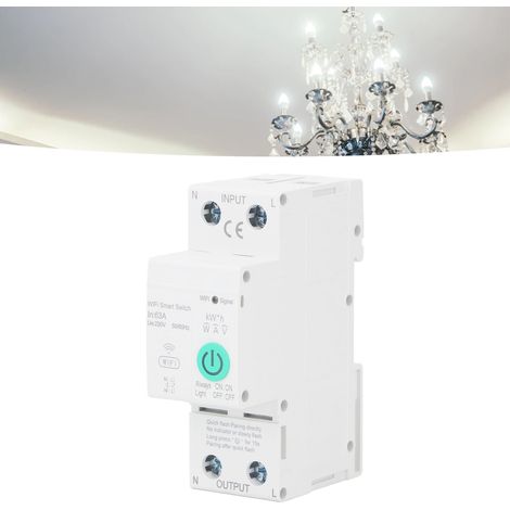 Intelligenter WLAN-Leistungsschalter AC230V, 2P/63A, Fernsteuerung per Smartphone (mit Graffiti-App und Zähleranzeige), DIN-Schienenmontage für Smart Homes (1/5)
