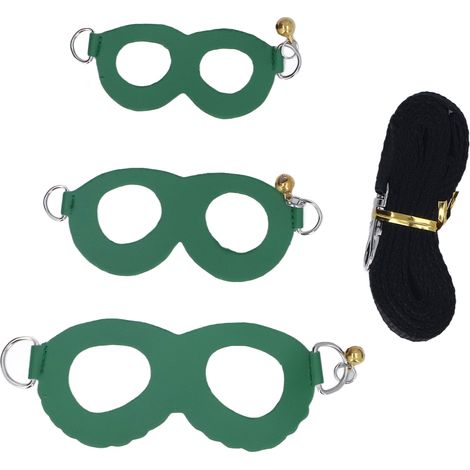 Ensemble harnais et laisse pour Hamster, cuir artificiel, doux, facile à porter, gilet de marche pour Rat avec cloches, vert (1/5)