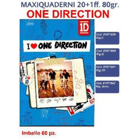 Maxi Quaderni 20+1Ff 80Gr Rigatura 1R One Directio X10