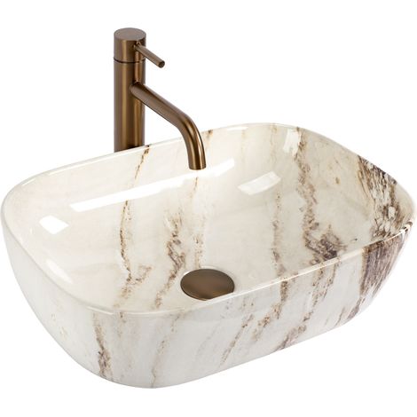 Vasque À Poser Rea Marrone Shiny Beige