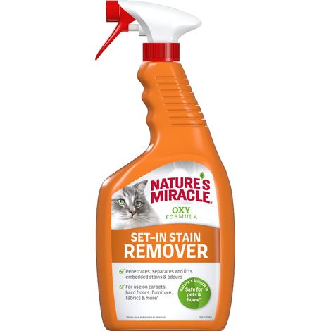 Nature´S Miracle Set-In Stain Remover per Gatti, Rimuovere Macchie Sedimentate e Odori, Lieve Fragranza All'Arancia, 709 ml