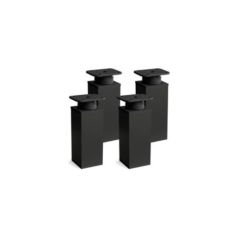 Lot de 4 pieds de meuble réglables, hauteur 60 mm, noir mat, design angulaire – (1/4)