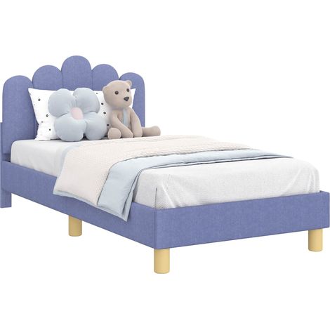 Children's Bed Frame with Headboard Jeans Blue 80 x 160 cm vidaXL