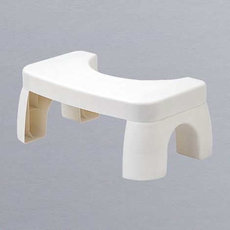 Taburete ergonómico antideslizante para inodoro, ideal para una postura saludable, modelo para escaleras, fabricado en PP, color blanco (715 g). Taburete ergonómico fabricado en PP resistente, ideal p (1/5)
