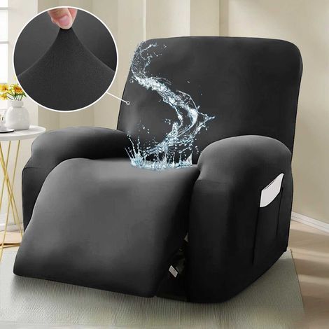 Elastic Milk Silk Waterproof Sofa Cover, Universal Massage Recliner Cover - Dark Gray (1/4)