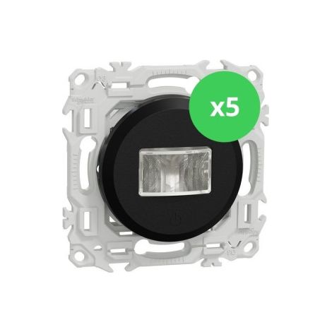 Schneider - Odace 2025 - LOT de 5 Du00e9tecteurs de pru00e9sence et mouvement - 3 fils avec neutre - Noir onyx - Ru00e9f : S940526 x 5 (1/5)