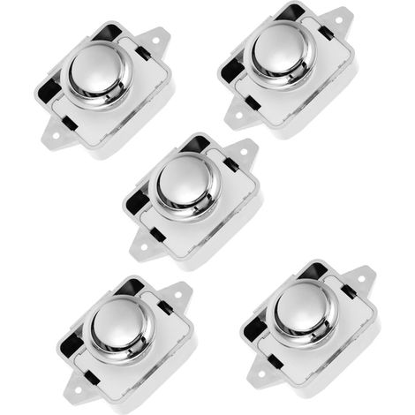 Lot de 5 loquets à bouton, poussoir pour porte de placard, poussoir (1/5)