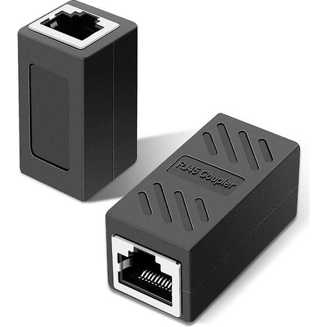 Connecteur RJ45 en 2 parties, adaptateur d'extension de câble Ethernet femelle-femelle (noir) (1/5)